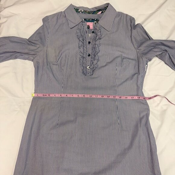 Lilly Pulitzer Dress, Blue and White Striped, ADORABLE!!!! SIZE 12, EUC. - Picture 13 of 16